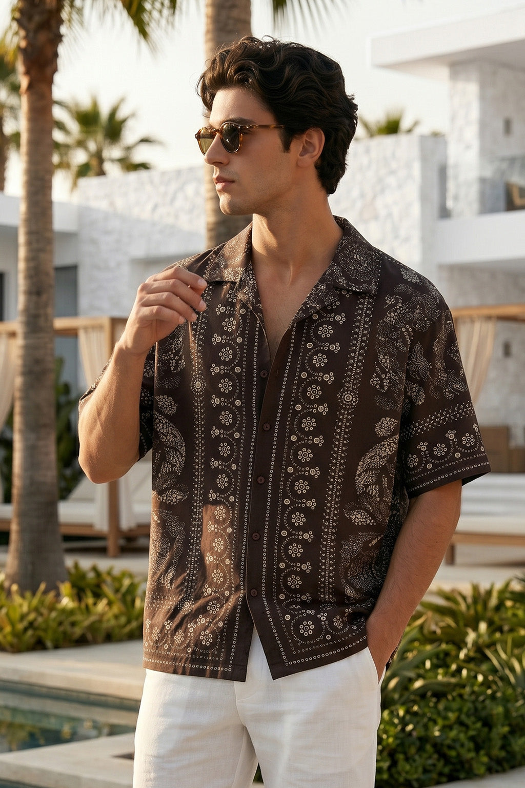 Vintage Paisley Brown All Over Print Oversized Exclusive Shirt