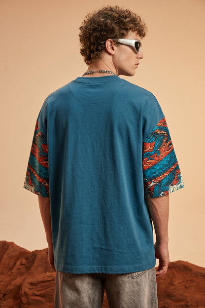 Dragon Blue 3D Puff Print Exclusive T-shirt Supreme Edition