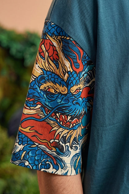 Dragon Blue 3D Puff Print Exclusive T-shirt Supreme Edition