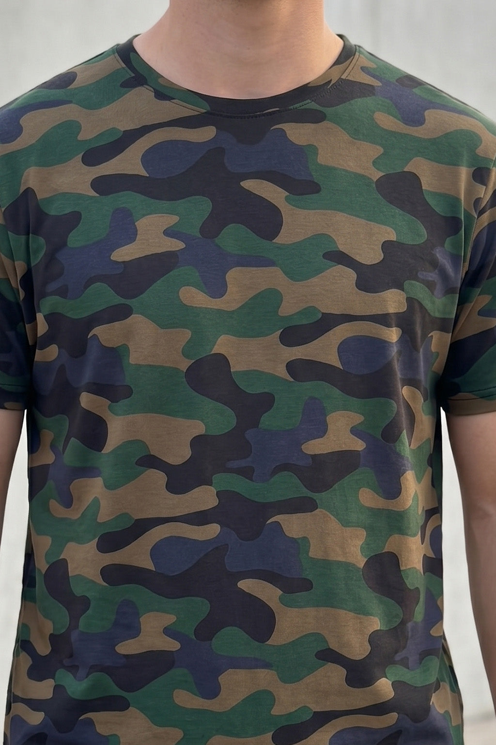 Camouflage Green Regular Fit Printed T-shirt