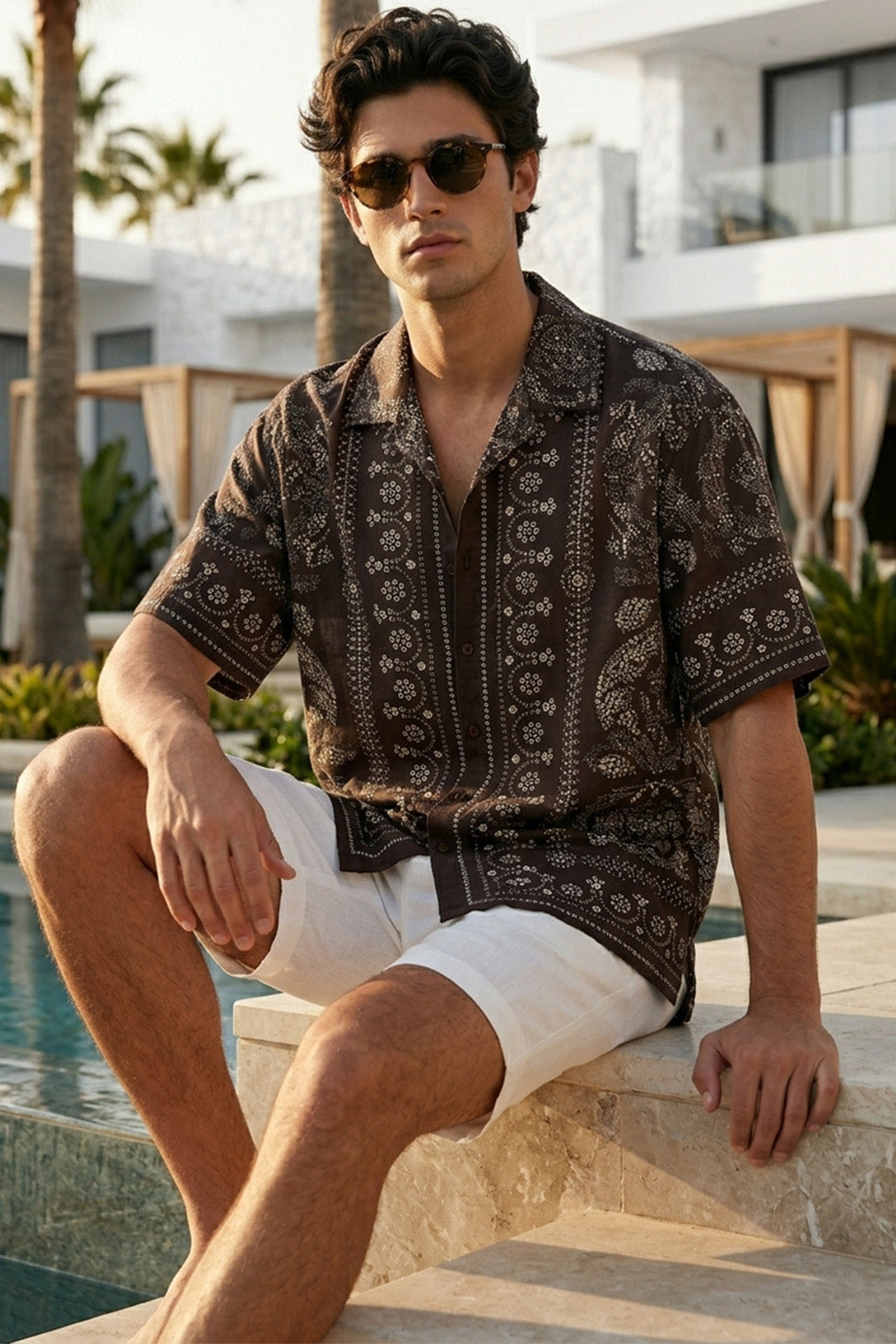 Vintage Paisley Brown All Over Print Oversized Exclusive Shirt