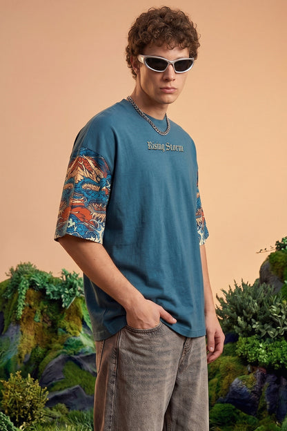 Dragon Blue 3D Puff Print Exclusive T-shirt Supreme Edition