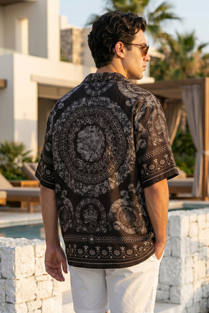 Vintage Paisley Brown All Over Print Oversized Exclusive Shirt
