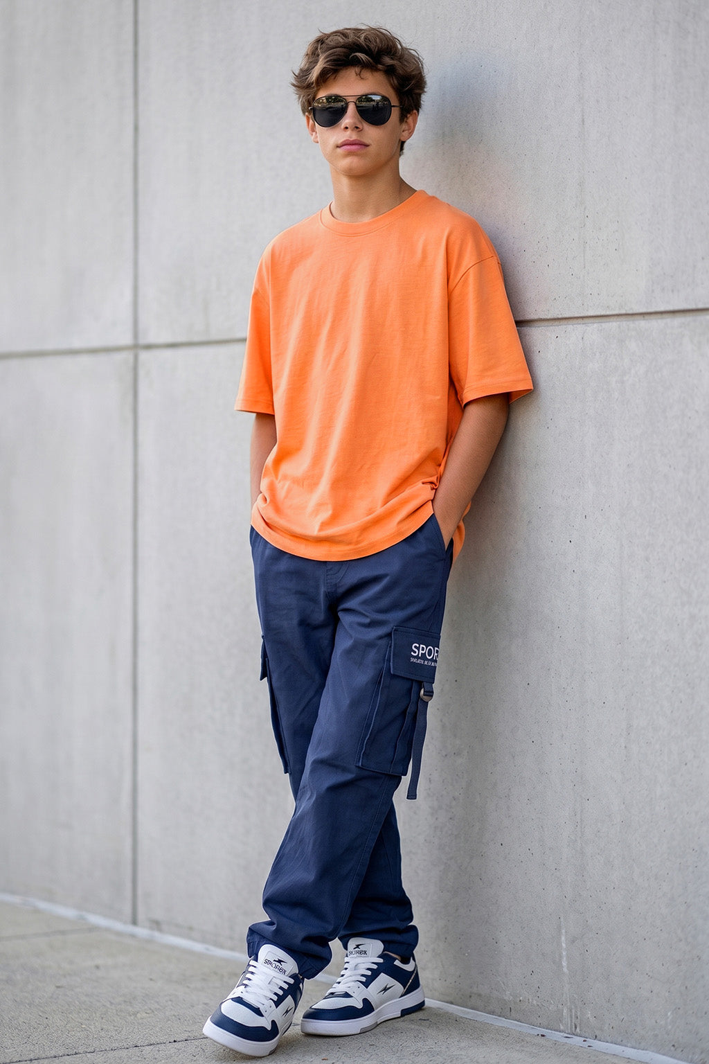 Muskmelon Solid Oversized Boys T-shirt