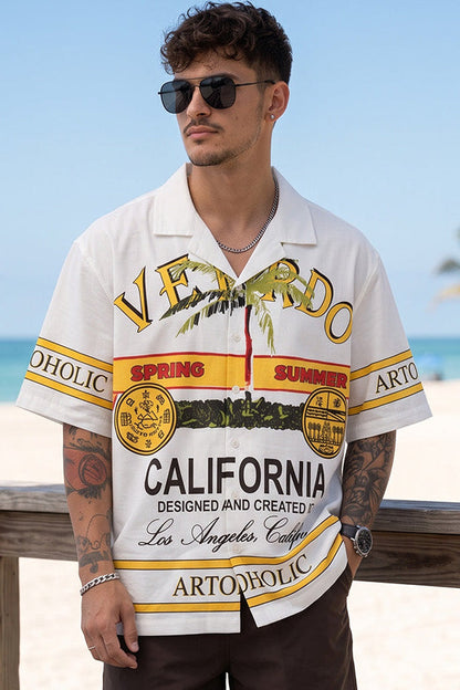 California White Oversized Printed Exclusive Shirt