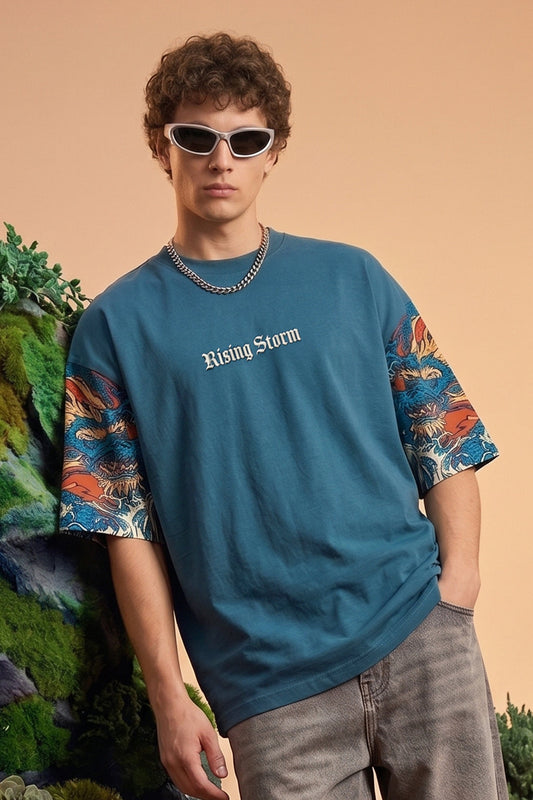 Dragon Blue 3D Puff Print Exclusive T-shirt Supreme Edition