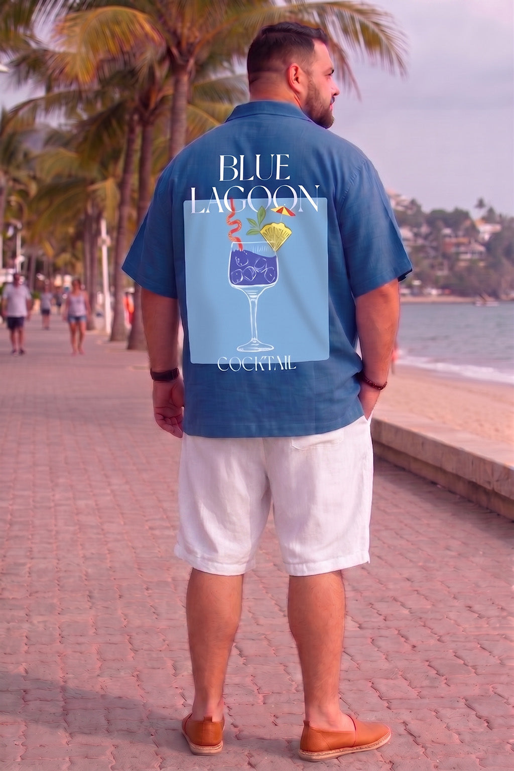 Blue Lagoon Blue Plus Size Printed Exclusive Shirt
