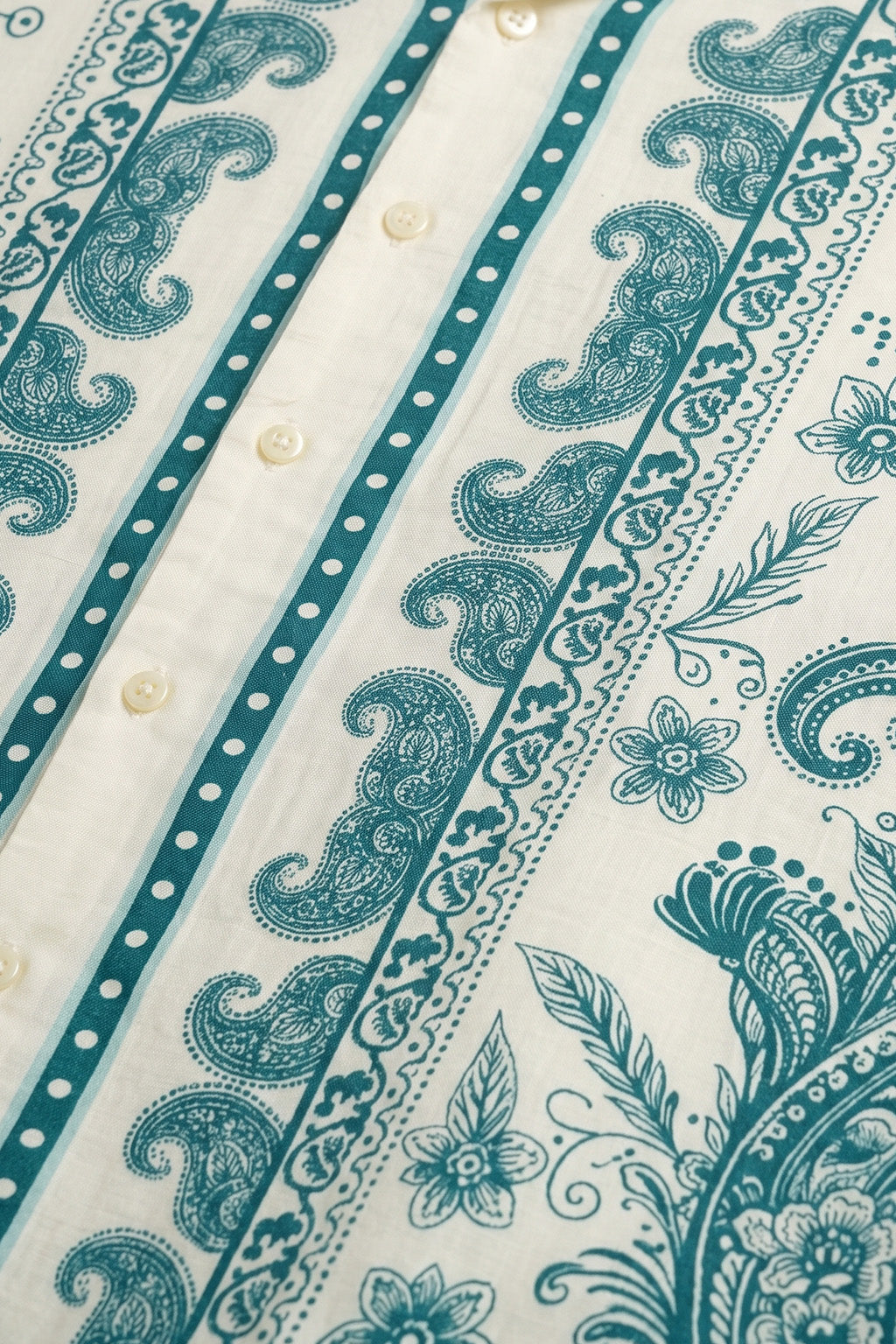 Paisley White All Over Print Oversized Exclusive Shirt