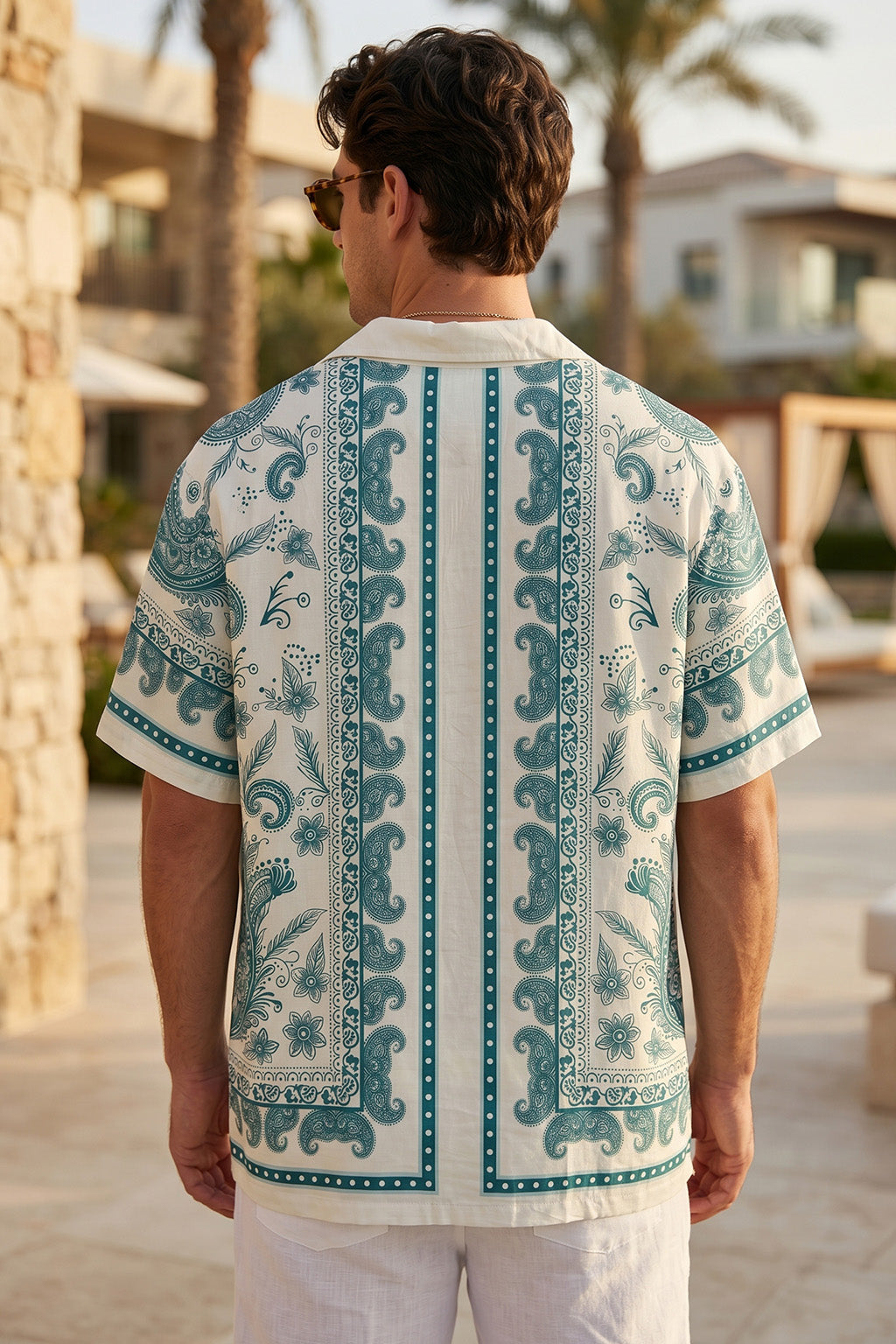 Paisley White All Over Print Oversized Exclusive Shirt