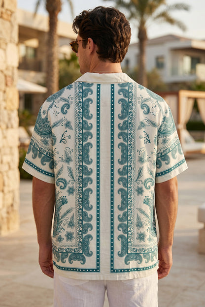 Paisley White All Over Print Oversized Exclusive Shirt