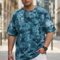 Blue Tie-Die Printed Plus Size T-shirt