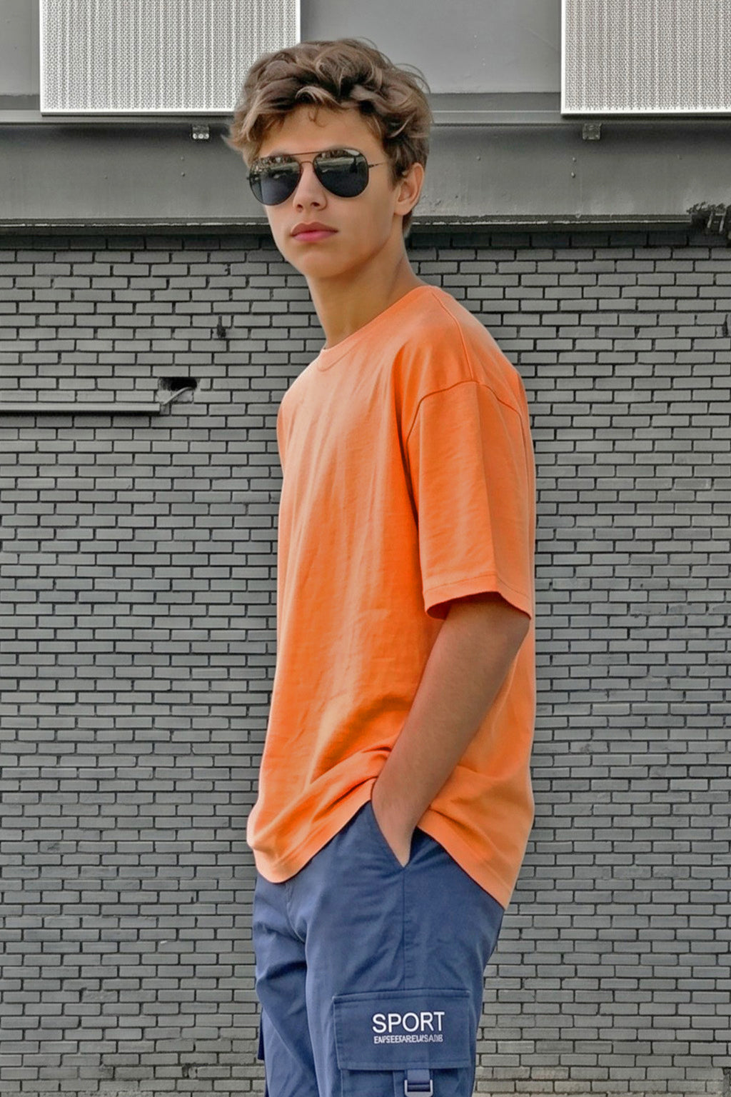 Muskmelon Solid Oversized Boys T-shirt