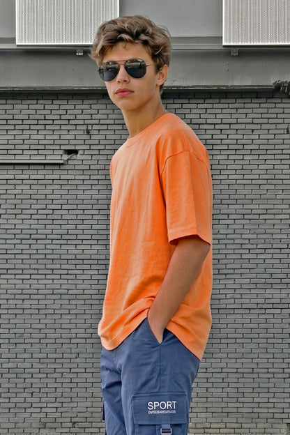 Muskmelon Solid Oversized Boys T-shirt