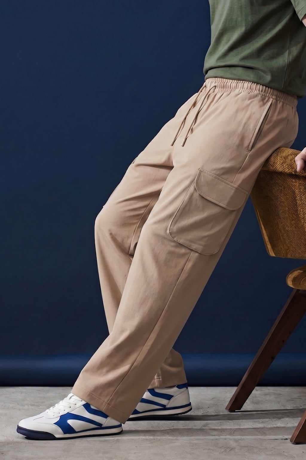 Beige Relaxed Fit Nylon Exclusive Utility Cargo Jogger