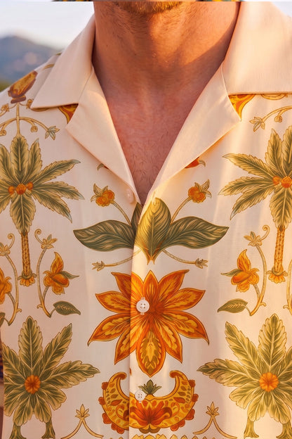 Floral Resort Off White All Over Print Oversized Exclusive Shirt