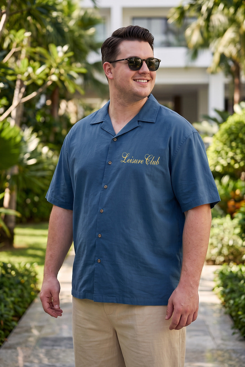 La VIta Navy Plus Size Printed Exclusive Shirt