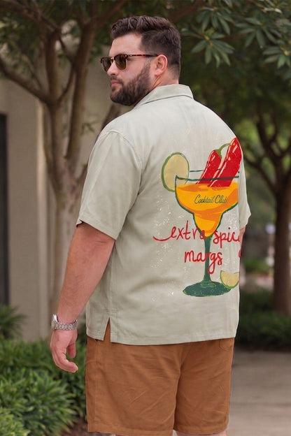 Extra Spicy Fogg Green Plus Size Printed Exclusive Shirt