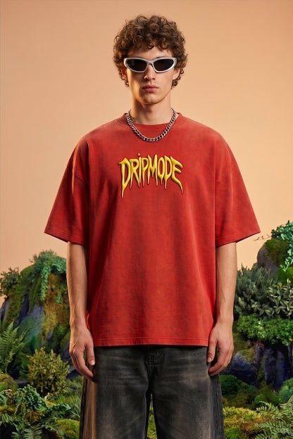 Dripmode Red 3D Puff Print Exclusive T-shirt Supreme Edition