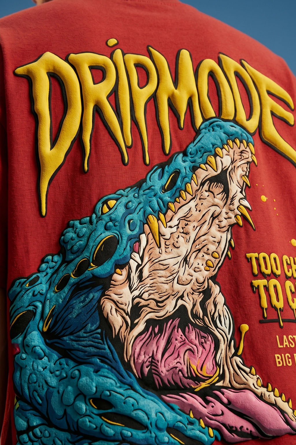 Dripmode Red 3D Puff Print Exclusive T-shirt Supreme Edition