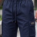 Veirdo Navy Minimal Cargo Shorts with Drawstring