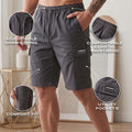 Veirdo Dark Grey Minimal Cargo Shorts with Drawstring