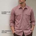 Rose Plain Relaxed Fit Full Sleeve Dual Pocket Utility Exclusive Shirt