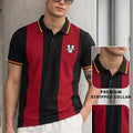 Black Salsa Colorblock Regular Fit Exclusive Pique Lycra Polo T-Shirt
