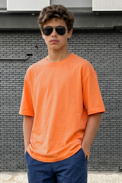 Muskmelon Solid Oversized Boys T-shirt