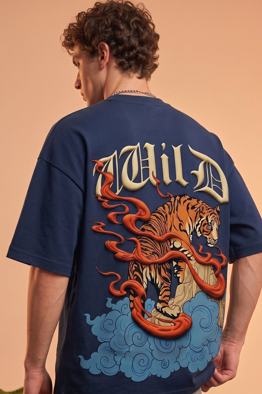 Wild Tiger Blue 3D Puff Print Exclusive T-shirt Supreme Edition