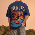 Wild Tiger Blue 3D Puff Print Exclusive T-shirt Supreme Edition