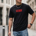Veirdo Black Regular Fit Puff Printed T-shirt