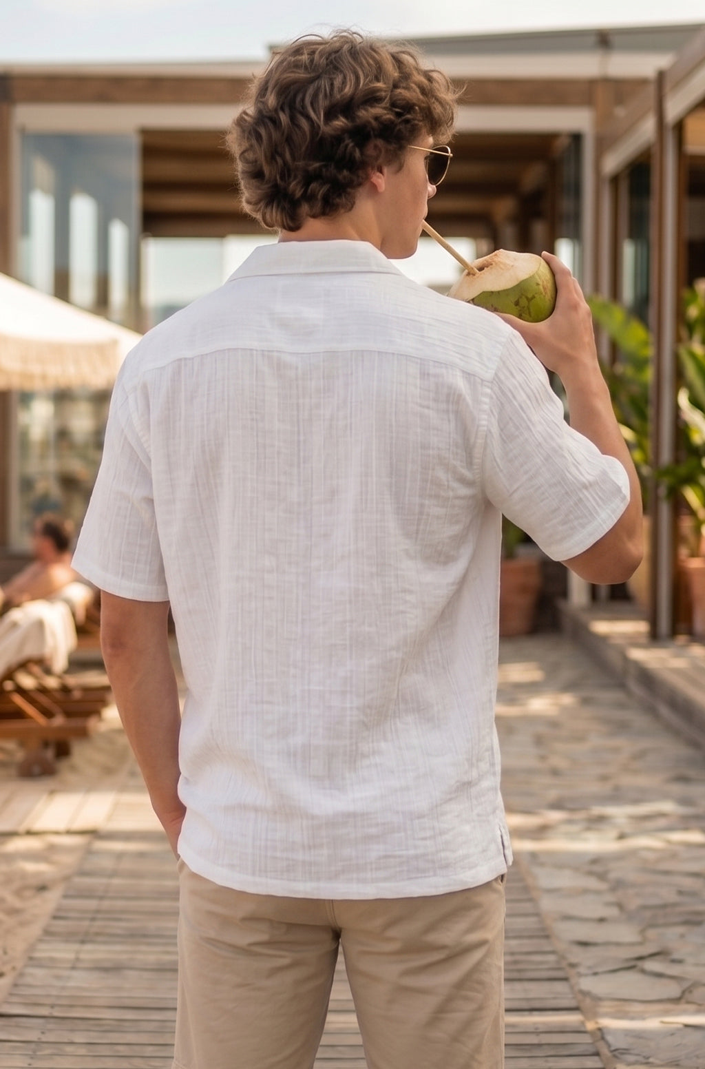 Feather Feel White Oversized Plain Double Layer Exclusive Cotton Shirt