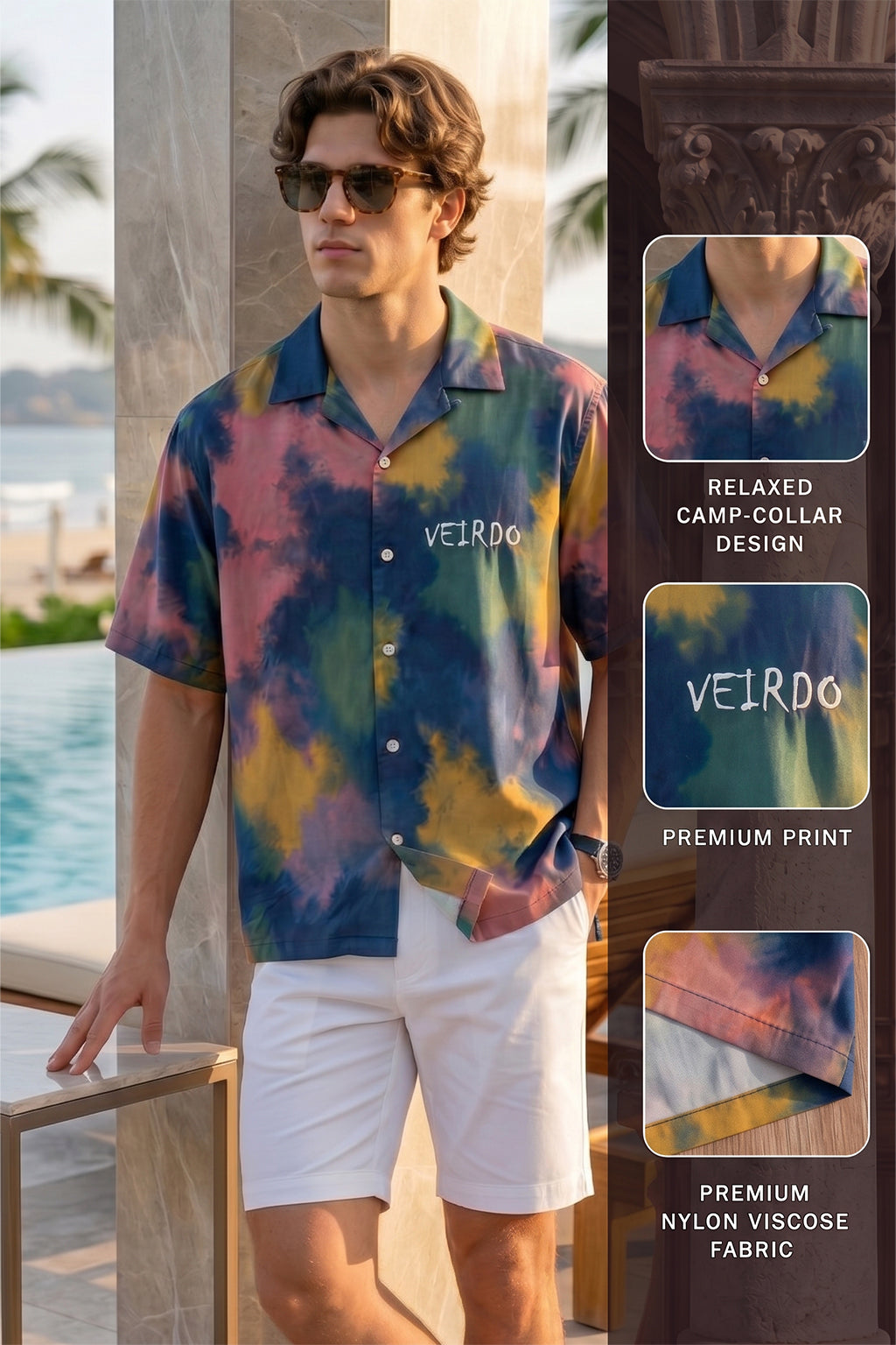 Midnight Tie-Dye Navy All Over Print Oversized Exclusive Shirt