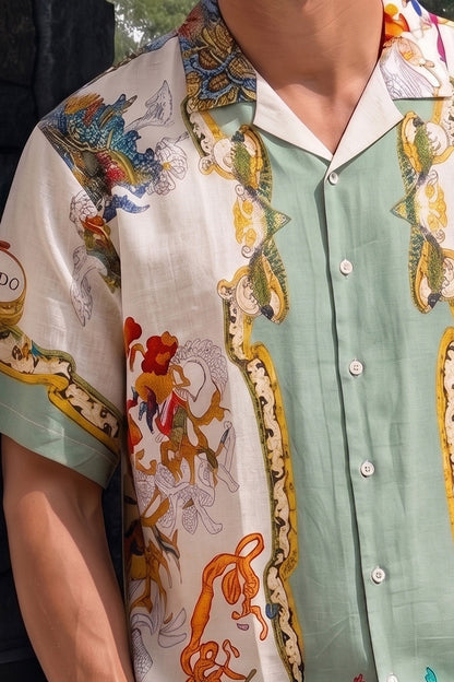 Royal Riviera Swanwhite All Over Print Oversized Exclusive Shirt