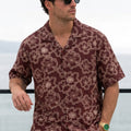 Crimson Maroon All Over Printed Oversized Exclusive Shirt