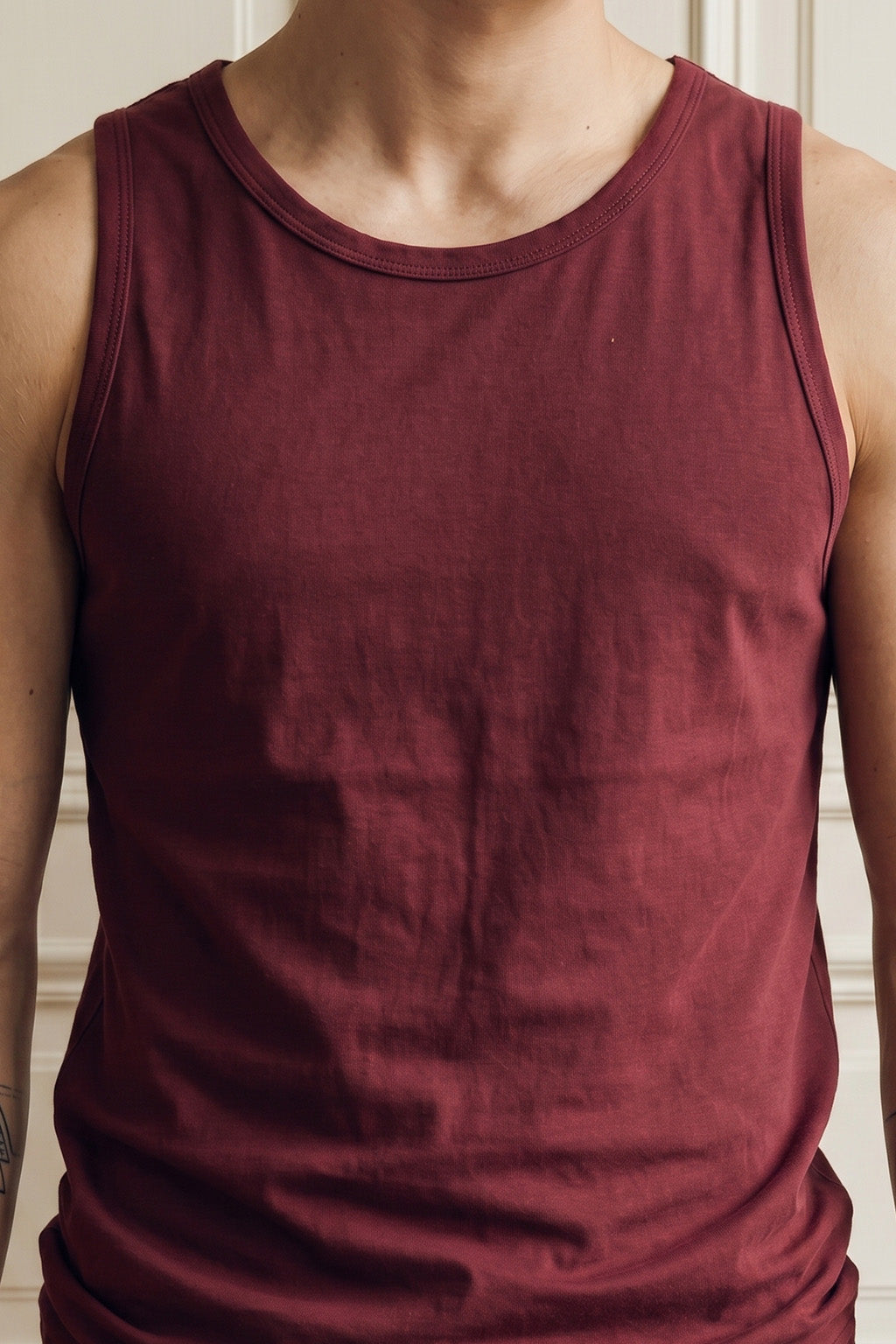Maroon Plain Regular FIt Gym Vest