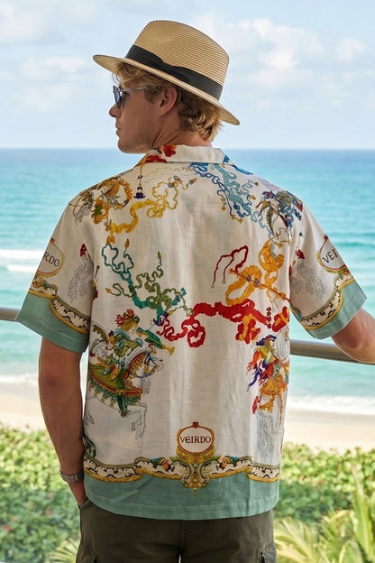 Royal Riviera Swanwhite All Over Print Oversized Exclusive Shirt