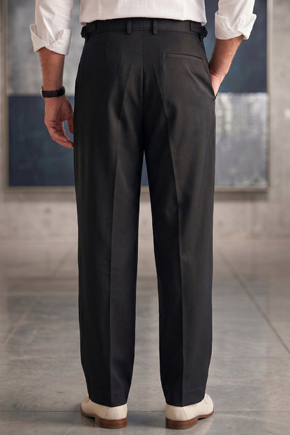 Black Tailored Adjustable High-Waist Korean Pant