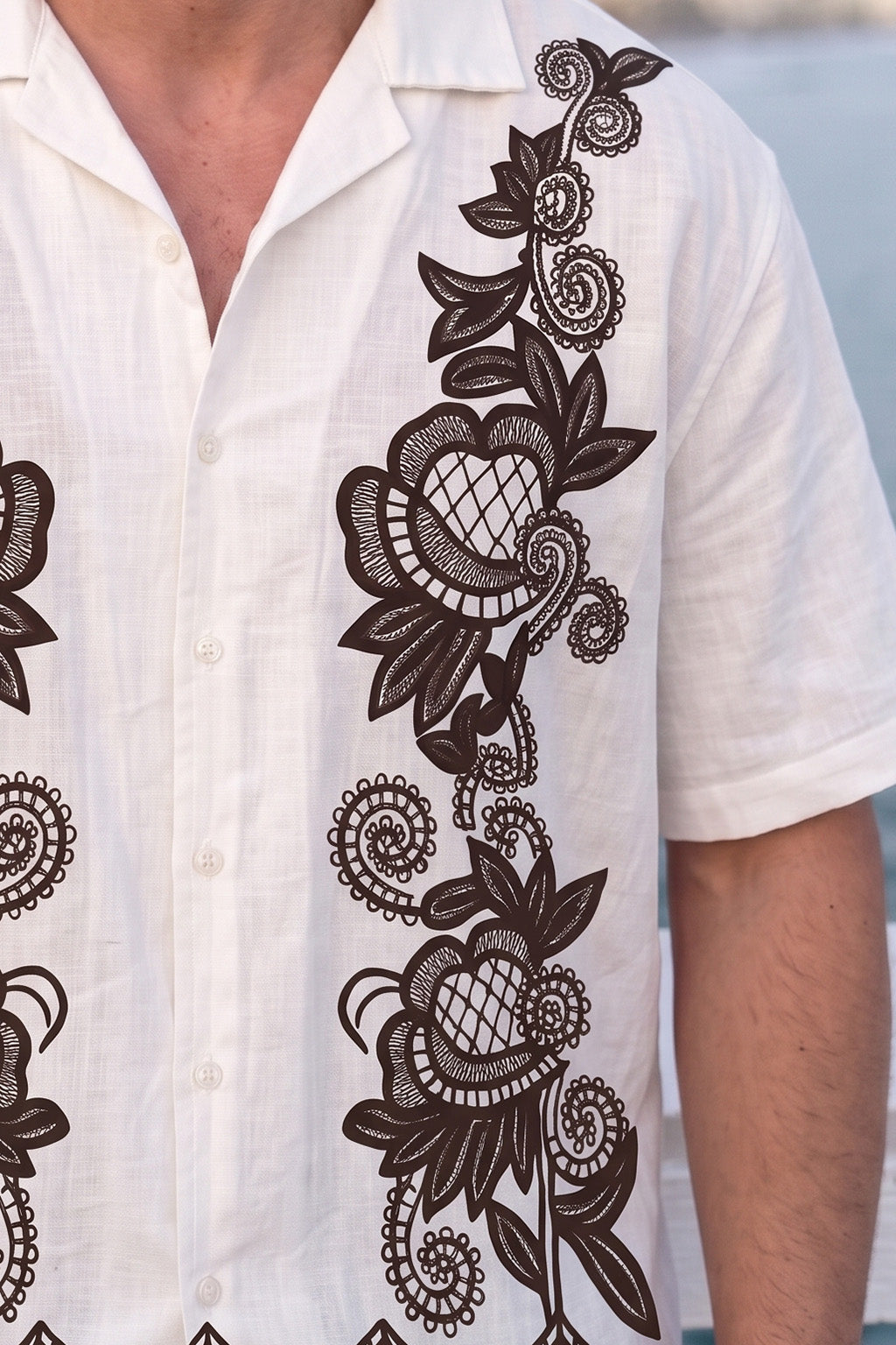 Oasis Floral White Oversized Printed Exclusive Shirt