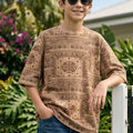 Beige Oversized Paisley Printed Boys T-shirt