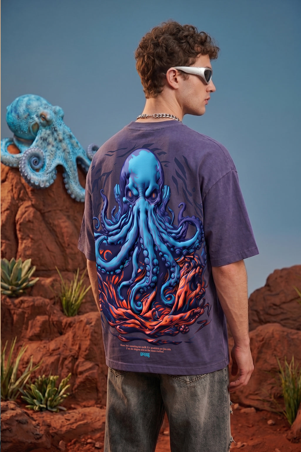 Octopus Blue 3D Puff Print Exclusive T-shirt Supreme Edition