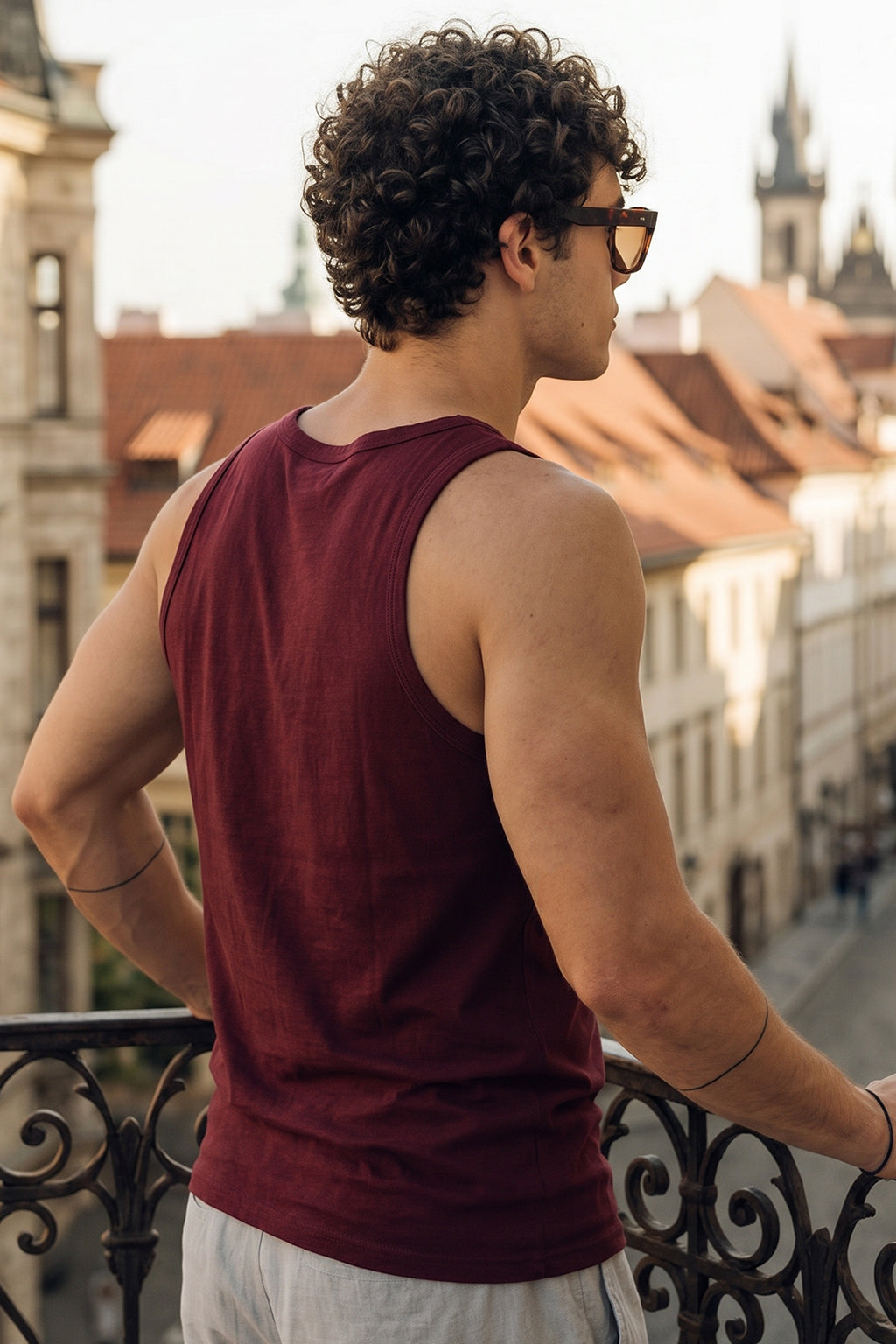 Maroon Plain Regular FIt Gym Vest