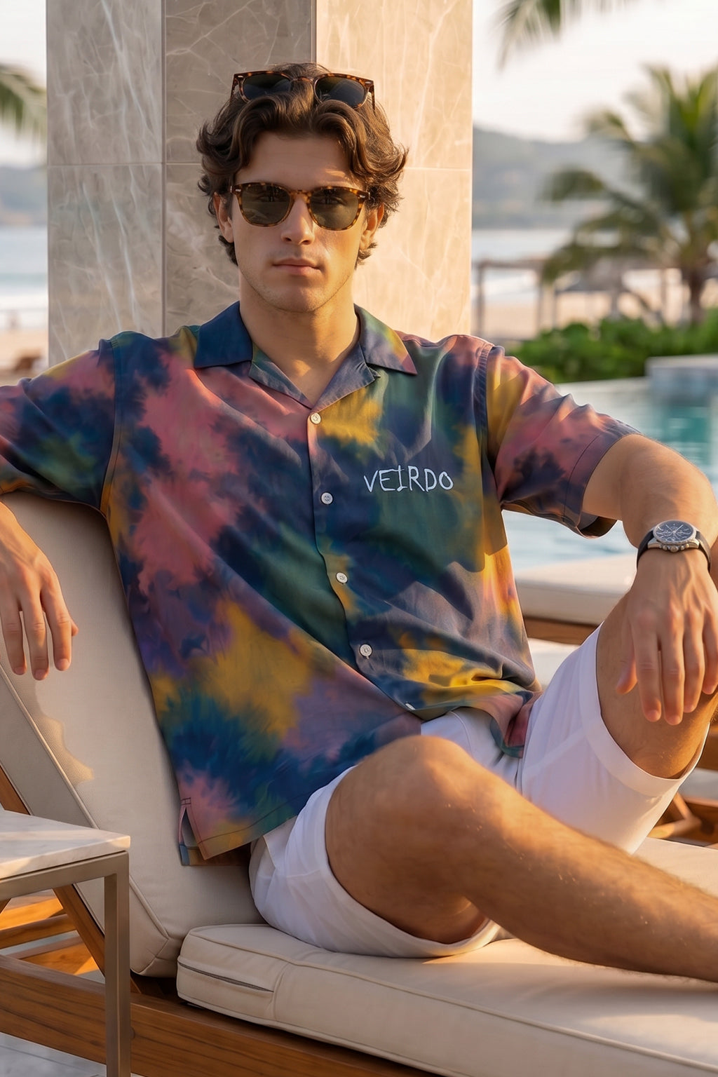 Midnight Tie-Dye Navy All Over Print Oversized Exclusive Shirt