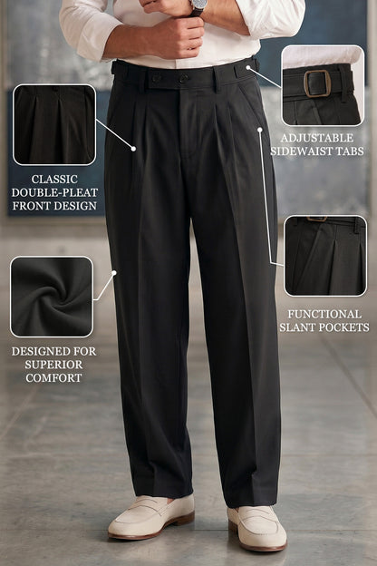Black Tailored Adjustable High-Waist Korean Pant