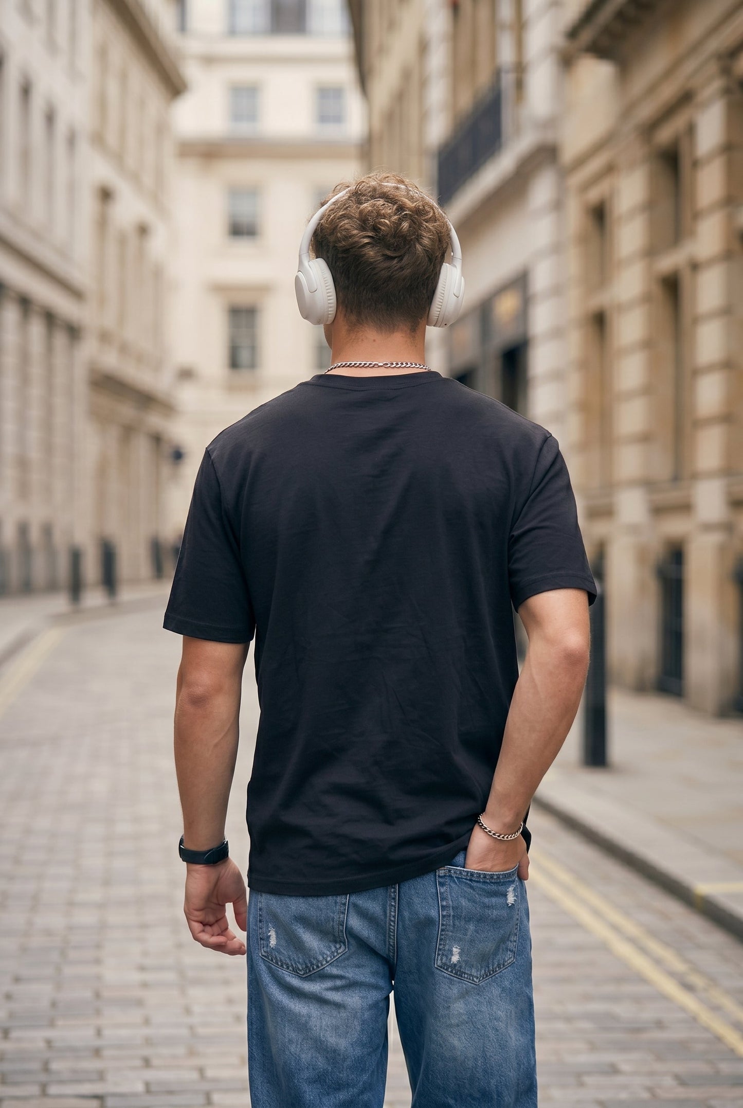 Limitless Black Regular Fit Printed T-shirt