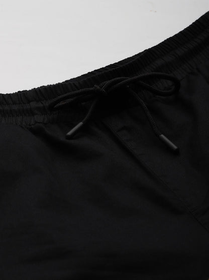 Black Pure Cotton Baggy Fit 4 Pocket Cargo
