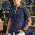 Navy Plain Regular Fit Half Sleeve Single Pocket Exclusive Shirt