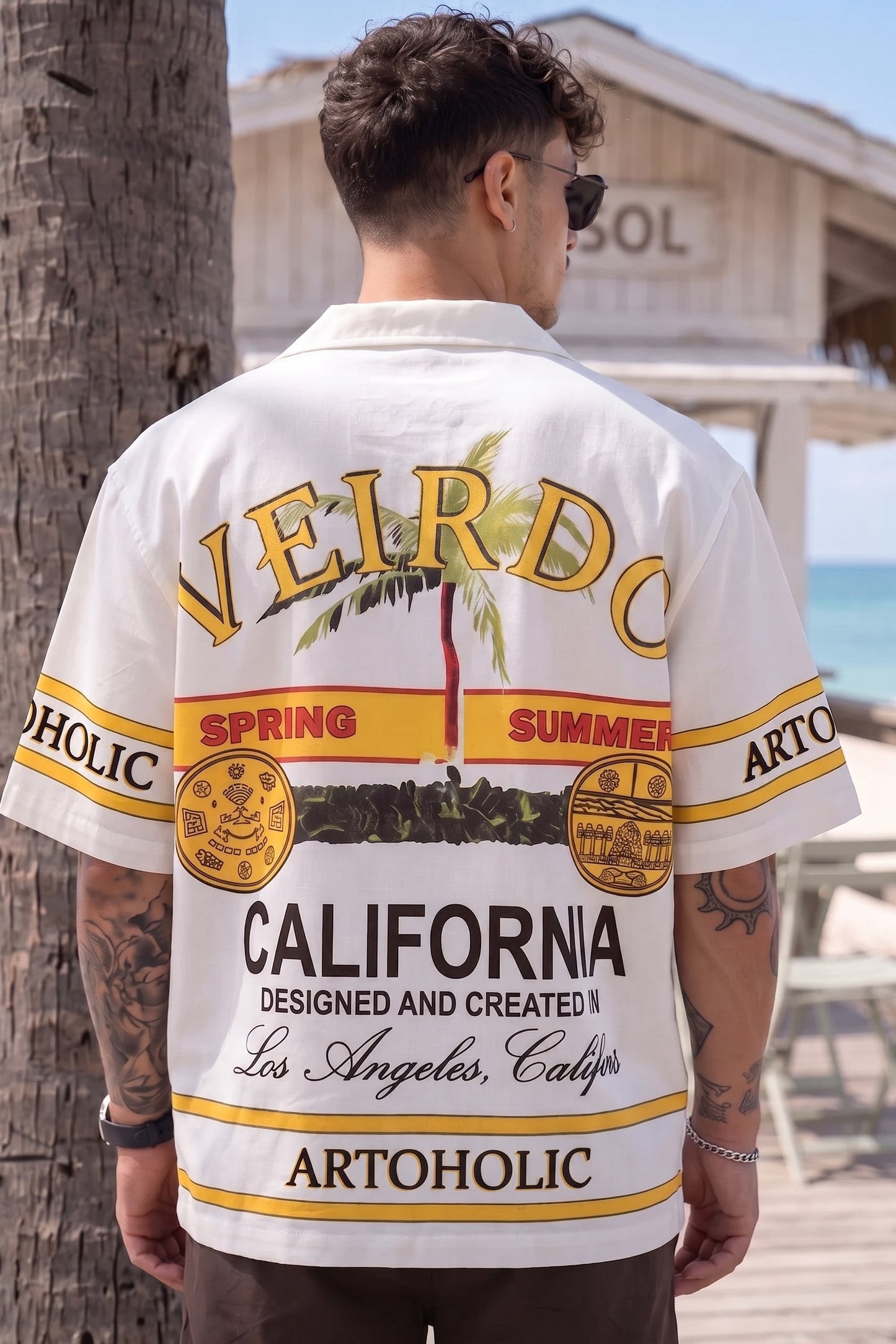 California White Oversized Printed Exclusive Shirt